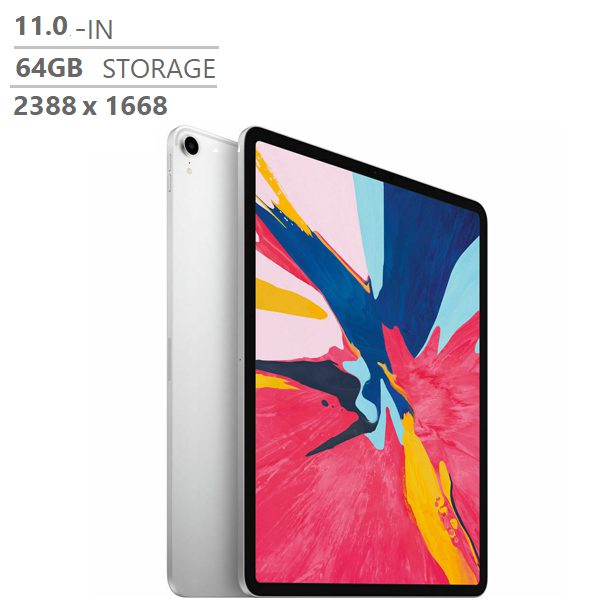 iPad Pro 11,0 po argent de 64 Go avec Wi-Fi et puce A12X bionic (MTXP2VC A)