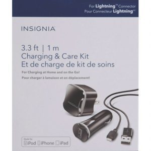 NEW INSIGNIA lightning 4 piece CHARGING and Care KIT 3.3
