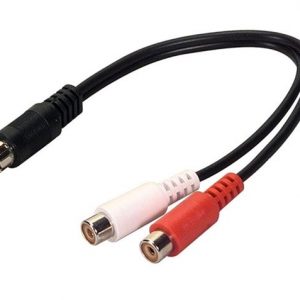 RCA 1 MALE TO 2 RCA FEMALE AUDIO Y SPLITTER