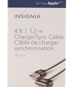 Câble synchronisation/recharge 30 broches 1,2 m (4 pi) Insignia (NS-A3SC-C) - Noir