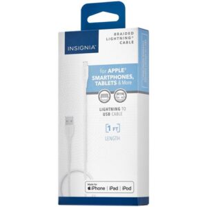 Câble tissé Lightning à USB-A de 0,3 m (1 pi) d'Insignia certifié MFi par Apple