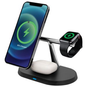 Tapis de chargement sans fil 3-en-1 de 15 W de Helix (ETHVAL3) - Noir