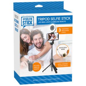 Trépied 2-en-1 avec télécommande, anneau lumineux à DEL