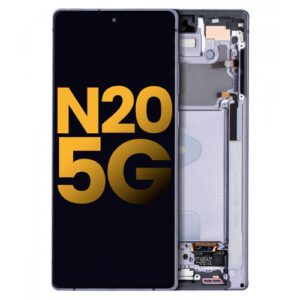 OLED ASSEMBLY WITH FRAME COMPATIBLE FOR SAMSUNG GALAXY NOTE 20 5G (REFURBISHED) (MYSTIC GRAY)