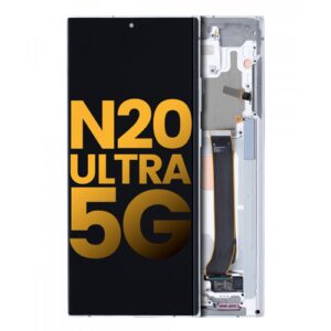 OLED ASSEMBLY WITH FRAME COMPATIBLE FOR SAMSUNG GALAXY NOTE 20 ULTRA 5G (REFURBISHED) (MYSTIC WHITE)