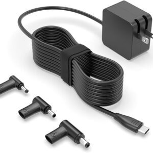 Chargeur pour ordinateur portable Asus Ultra Compact (40 % plus petit), remplacement universel, chargeur rapide, USB C & connecteur rond, 65 W, 45 W, 33 W