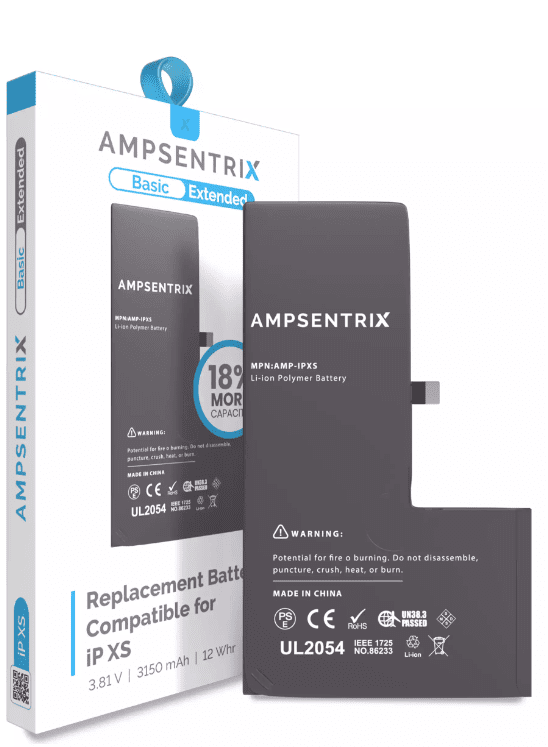 Replacement Battery Compatible For iPhone XS (AmpSentrix Basic Extended)
