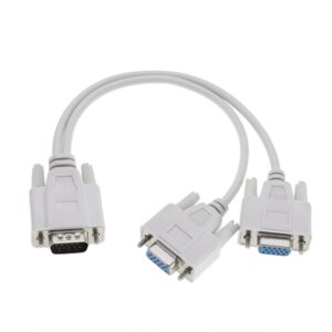 VGA/SVGA cable splitter 2 VGA mobitor/display to single VGA video source