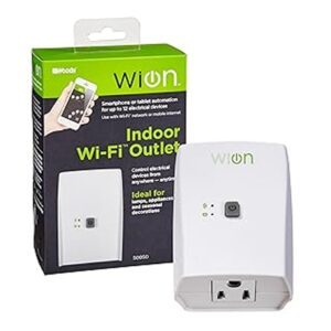 Woods WiOn 50050 Indoor Wi-Fi Outlet, Wireless Switch, Programmable Timer