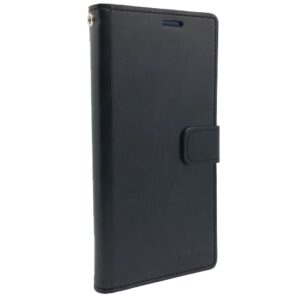 Étui portefeuille folio en cuir noir pour iPhone 13mini